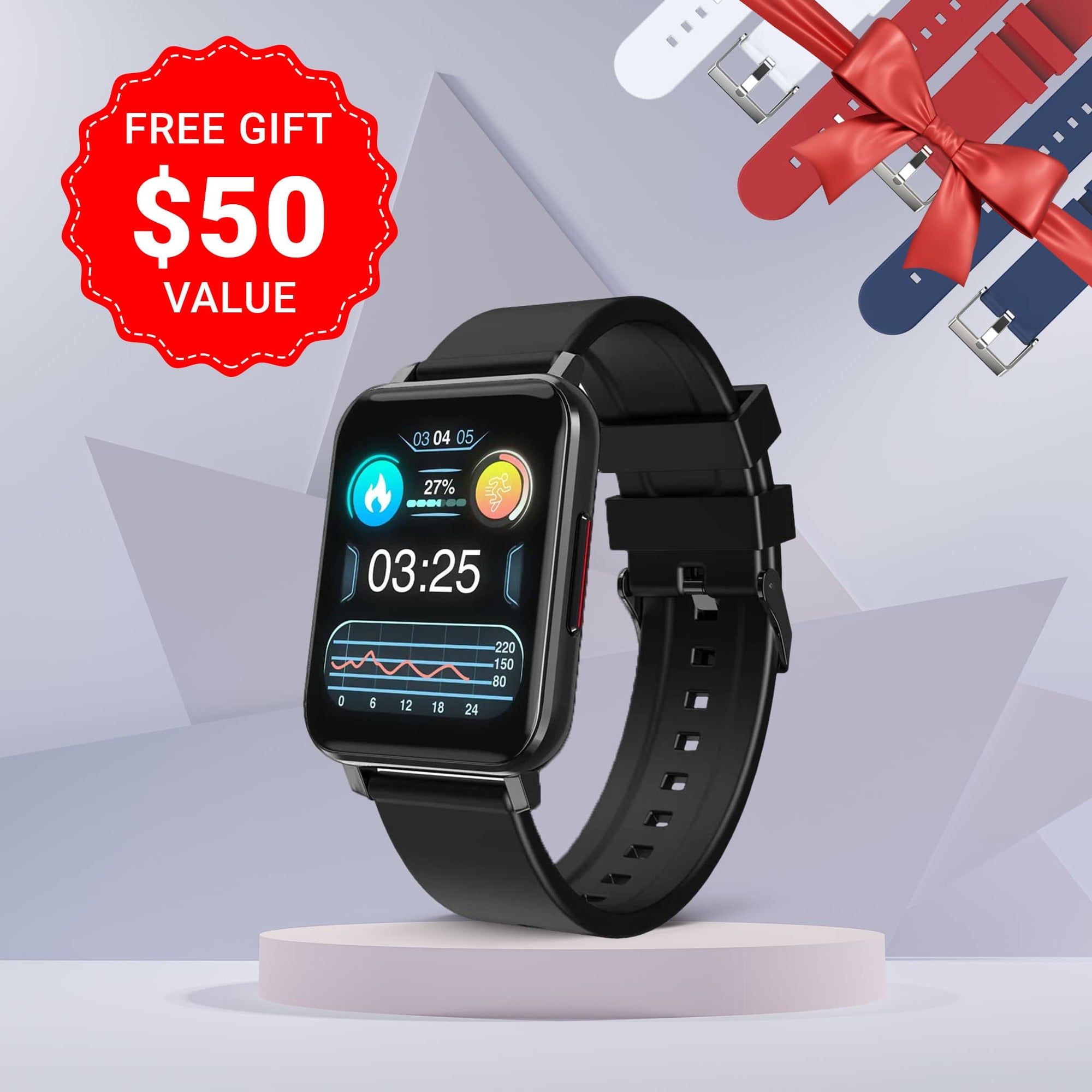 Health Smartwatch 2 + 3 FREE Bands