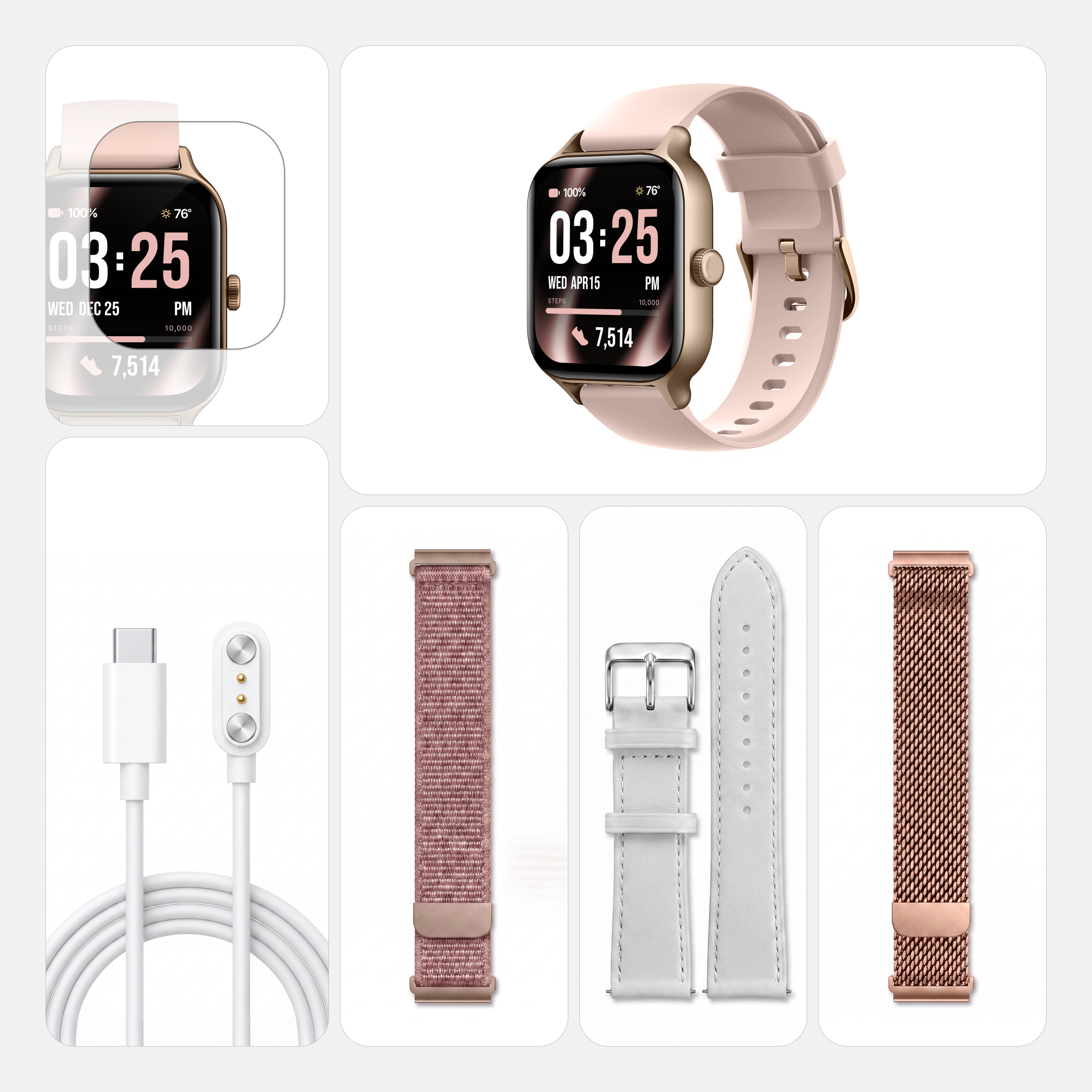 Essentials Bundle for Health Smartwatch 5 Rose Gold (43mm)