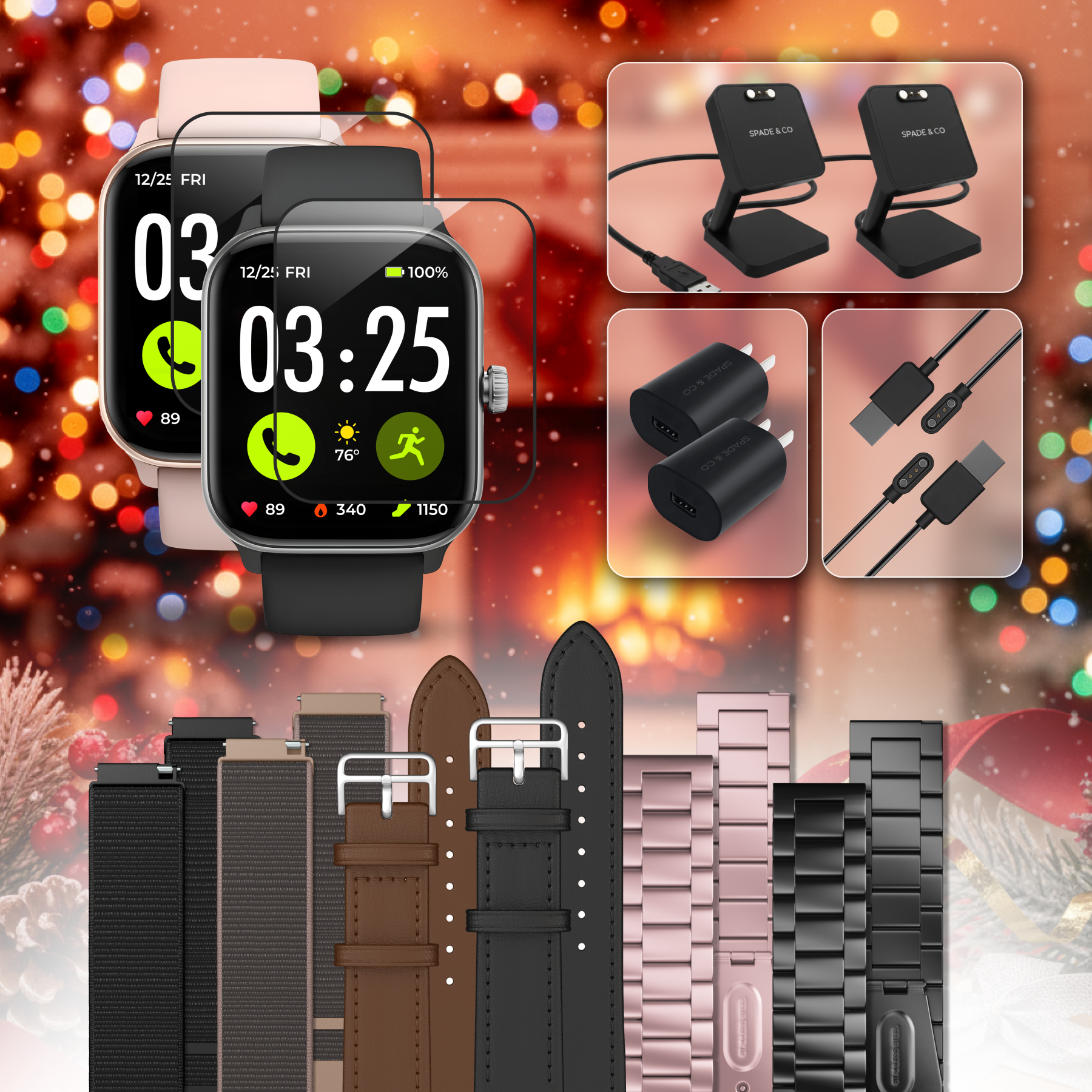 Health Smartwatch 4 Holiday Couples Bundle
