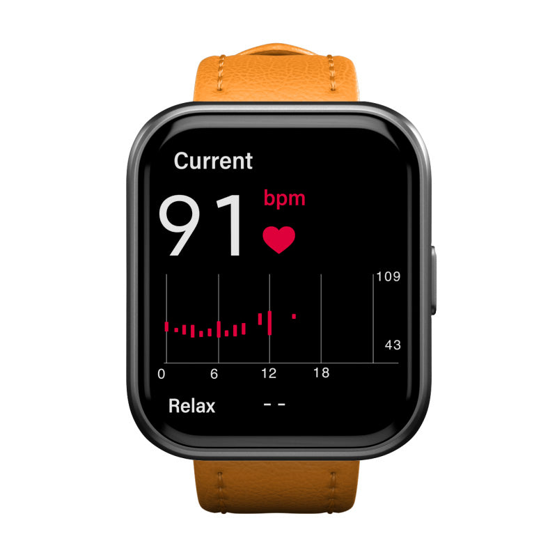 Flame Orange Leather Band for Health Smartwatch 3