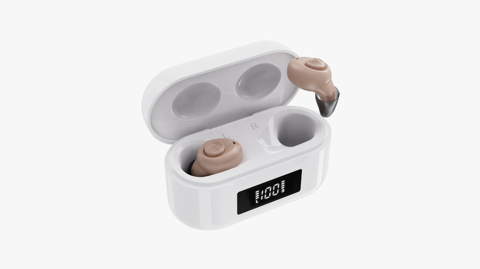 ClearSound Hearing Aid kit: aids, charging case and accessories