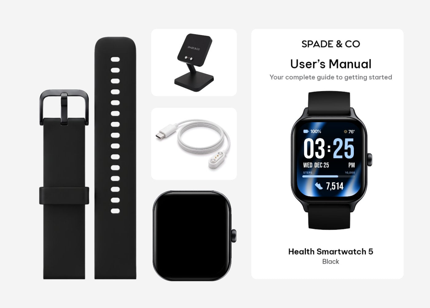 Health Smartwatch 5 box contents
