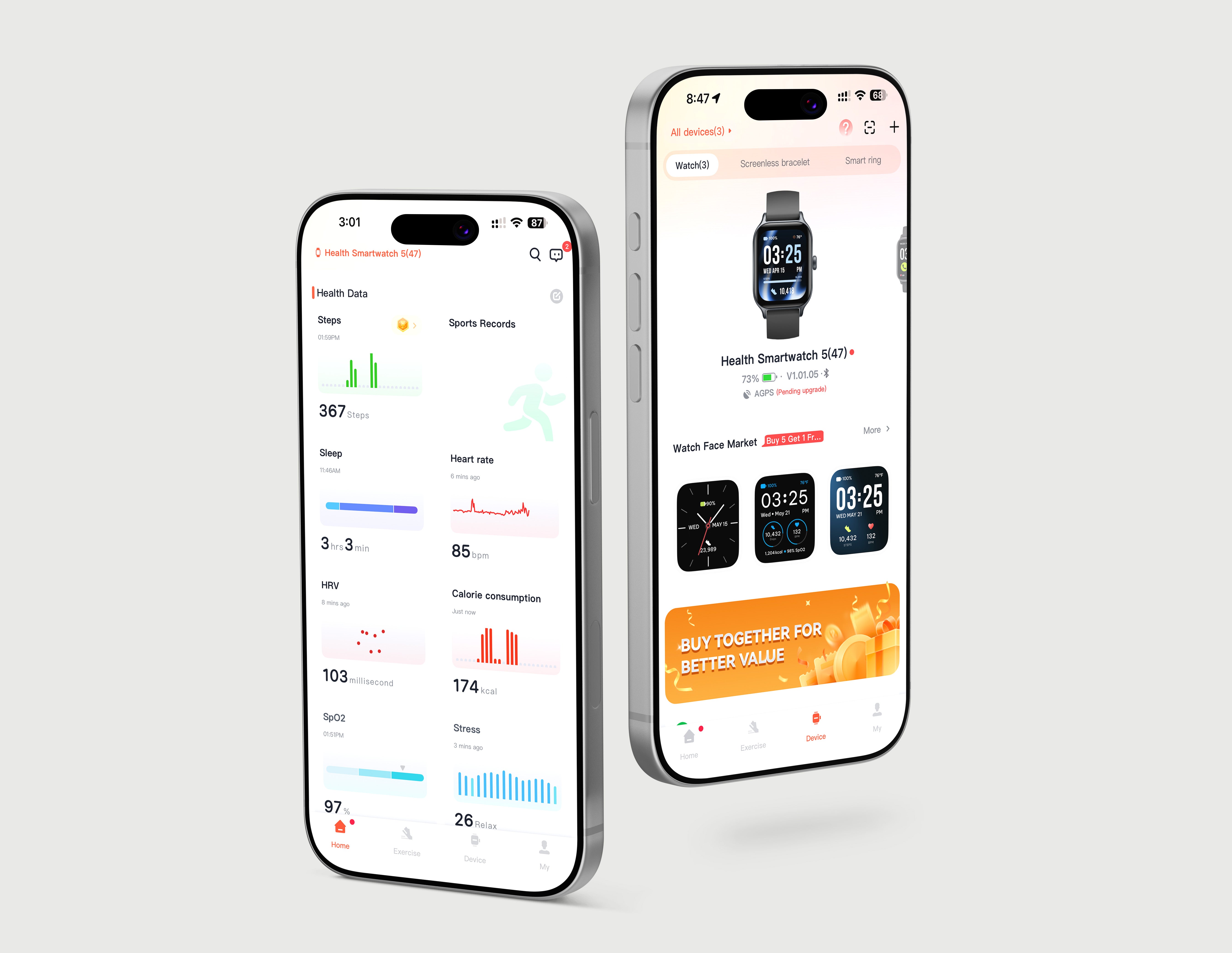 Phone showing the health data app