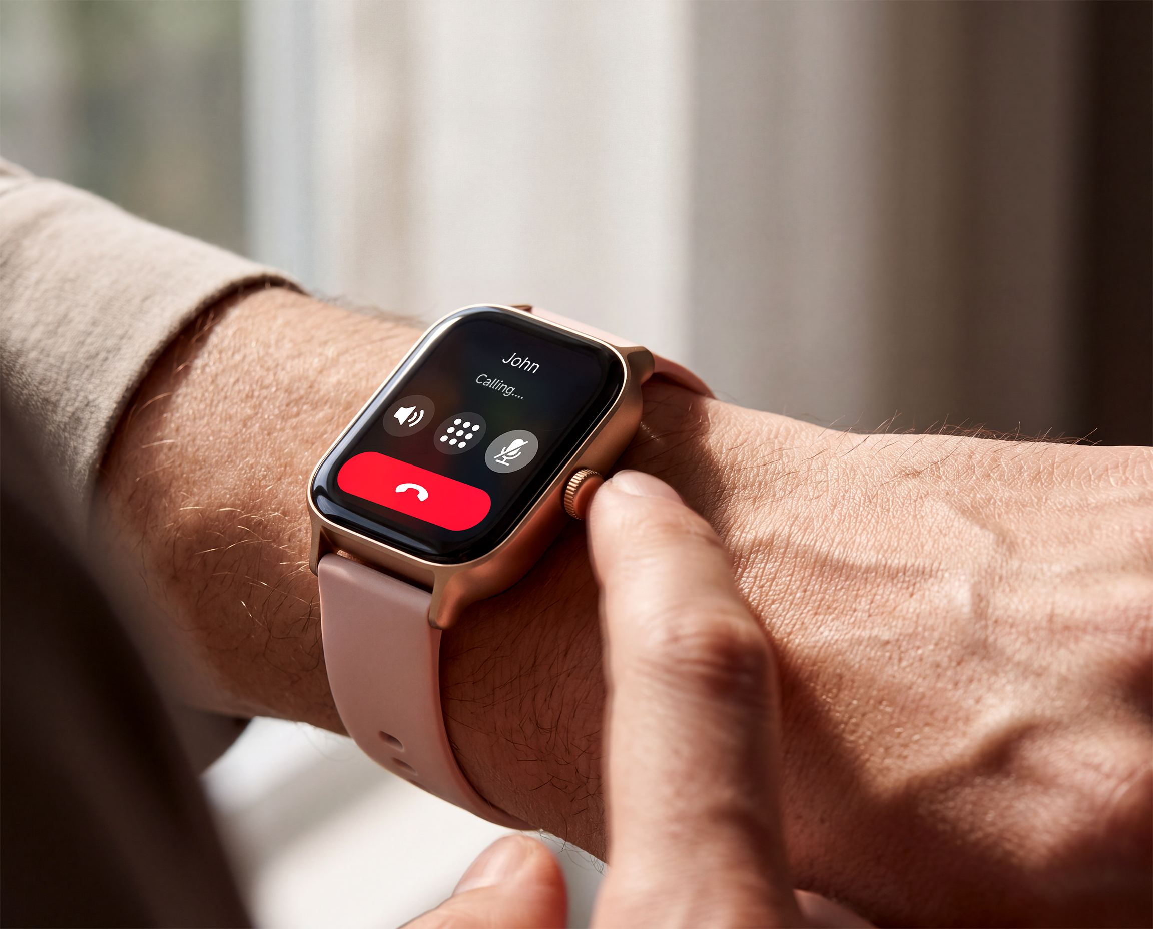 Emergency call screen on wrist